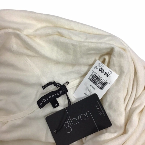 Gibsonlook Cozy Convertible Neckline Tunic Top Cowl Neck Ivory Womens Medium NEW - Picture 5 of 5